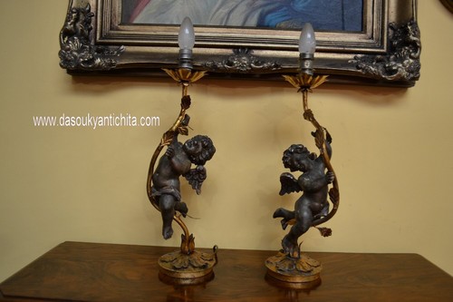 Antica coppia lampade da - antica,