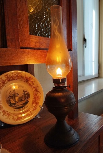 Antica lampada ottone - , con